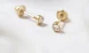 Gold Diamond Stud Earrings in 18kt Yellow Gold